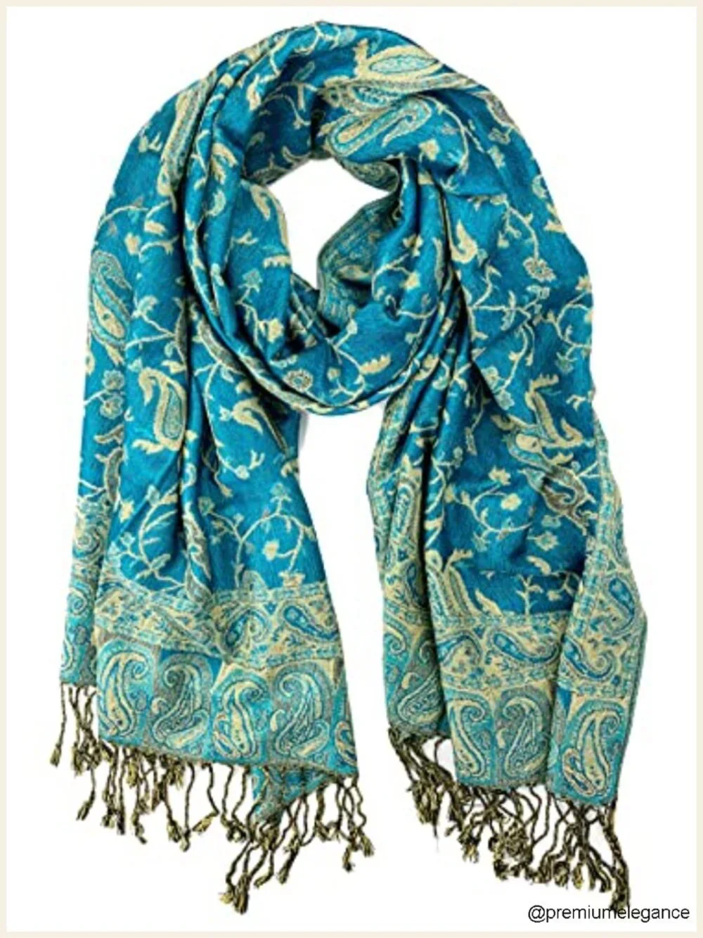 Women's Pashmina Shawl Wrap Silk Blend Fringes Ethnic Paisley Scarf